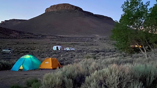 Elk Creek campground just before night falls